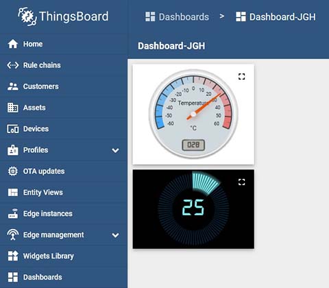 Create interactive dashboards for MQ-73 using ThingsBoard