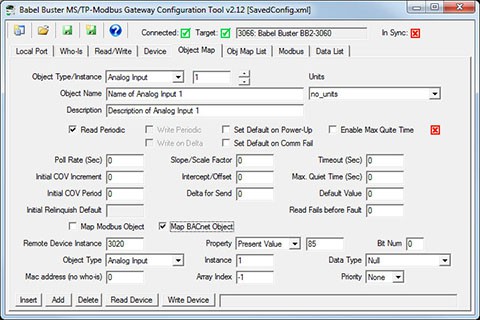BACnet to Modbus Gateway Configuration Tool
