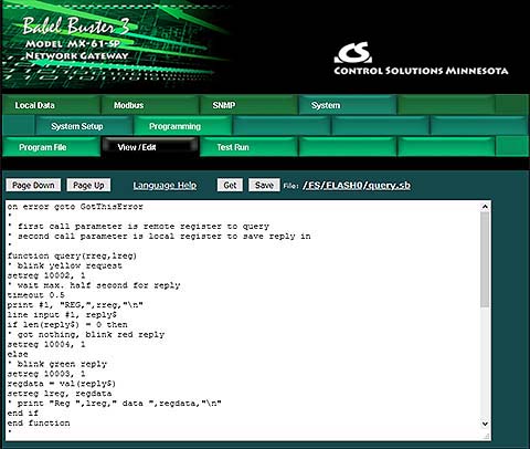 Screen shot from MX-61-SP Proprietary Protocol to SNMP Gateway