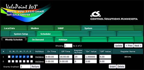 Data logging screen shot from BB3-6101-MQ Modbus IoT Gateway